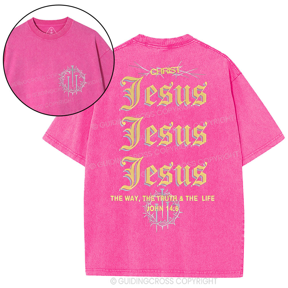 The Way The Truth The Life Chritian Washed T-Shirt