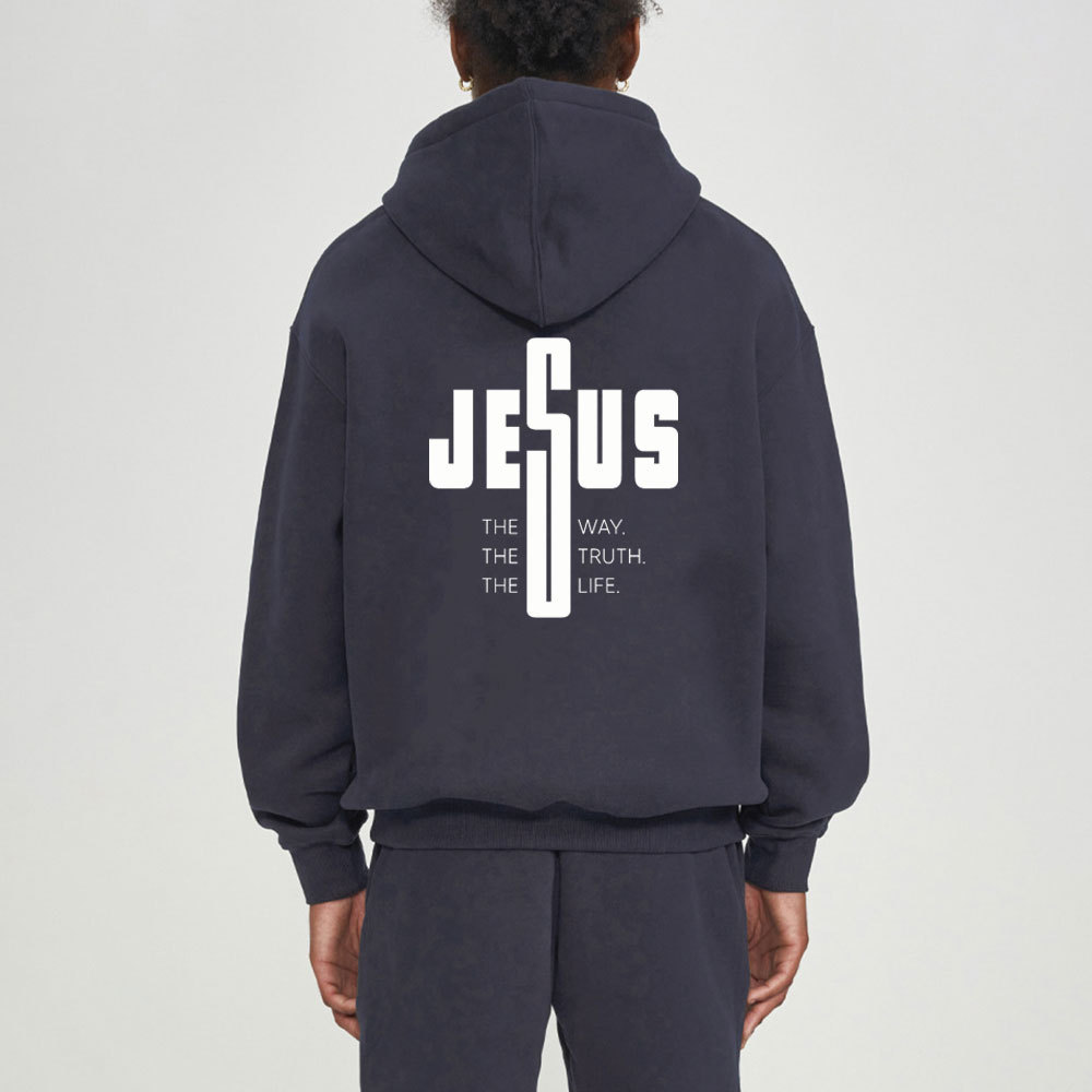Jesus The Way The Truth Christian Fleece Hoodie Set