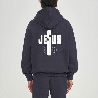 Jesus The Way The Truth Christian Fleece Hoodie Set
