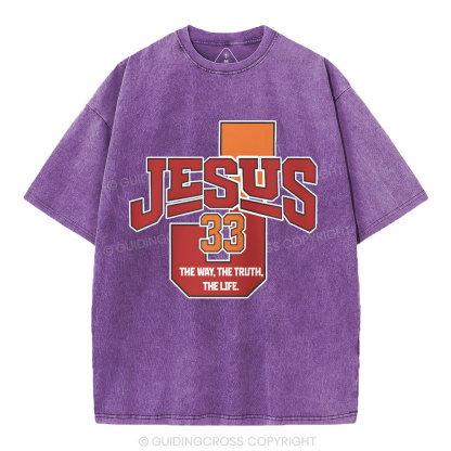 Jesus The Way The Truth Christian Washed T-Shirt