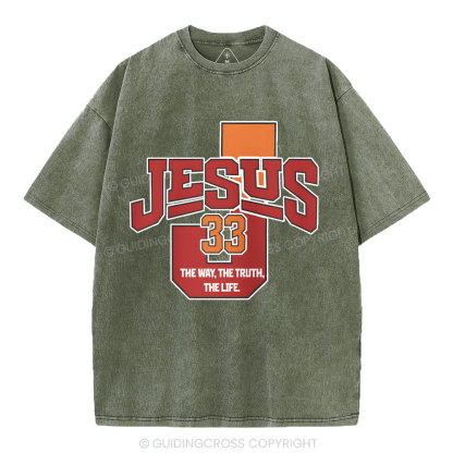 Jesus The Way The Truth Christian Washed T-Shirt