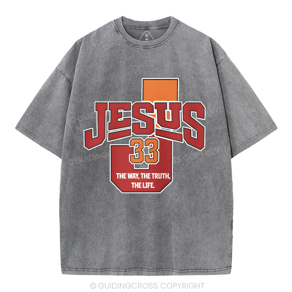 Jesus The Way The Truth Christian Washed T-Shirt