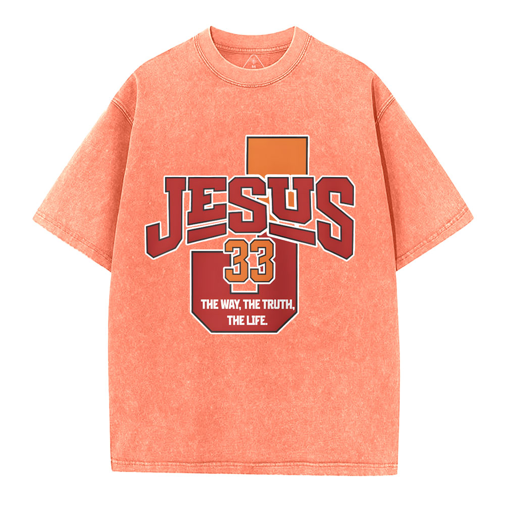 Jesus The Way The Truth Christian Washed T-Shirt