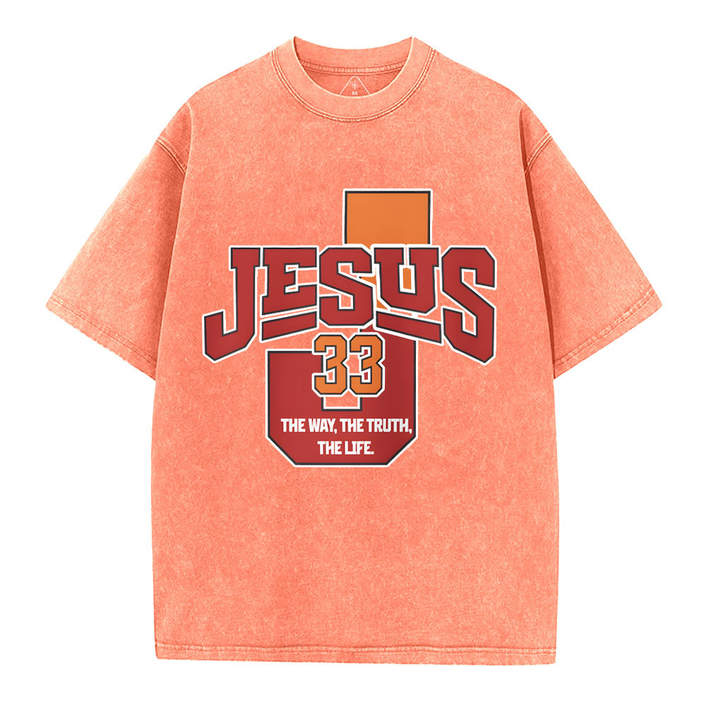 Jesus The Way The Truth Christian Washed T-Shirt