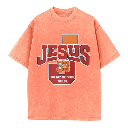Jesus The Way The Truth Christian Washed T-Shirt