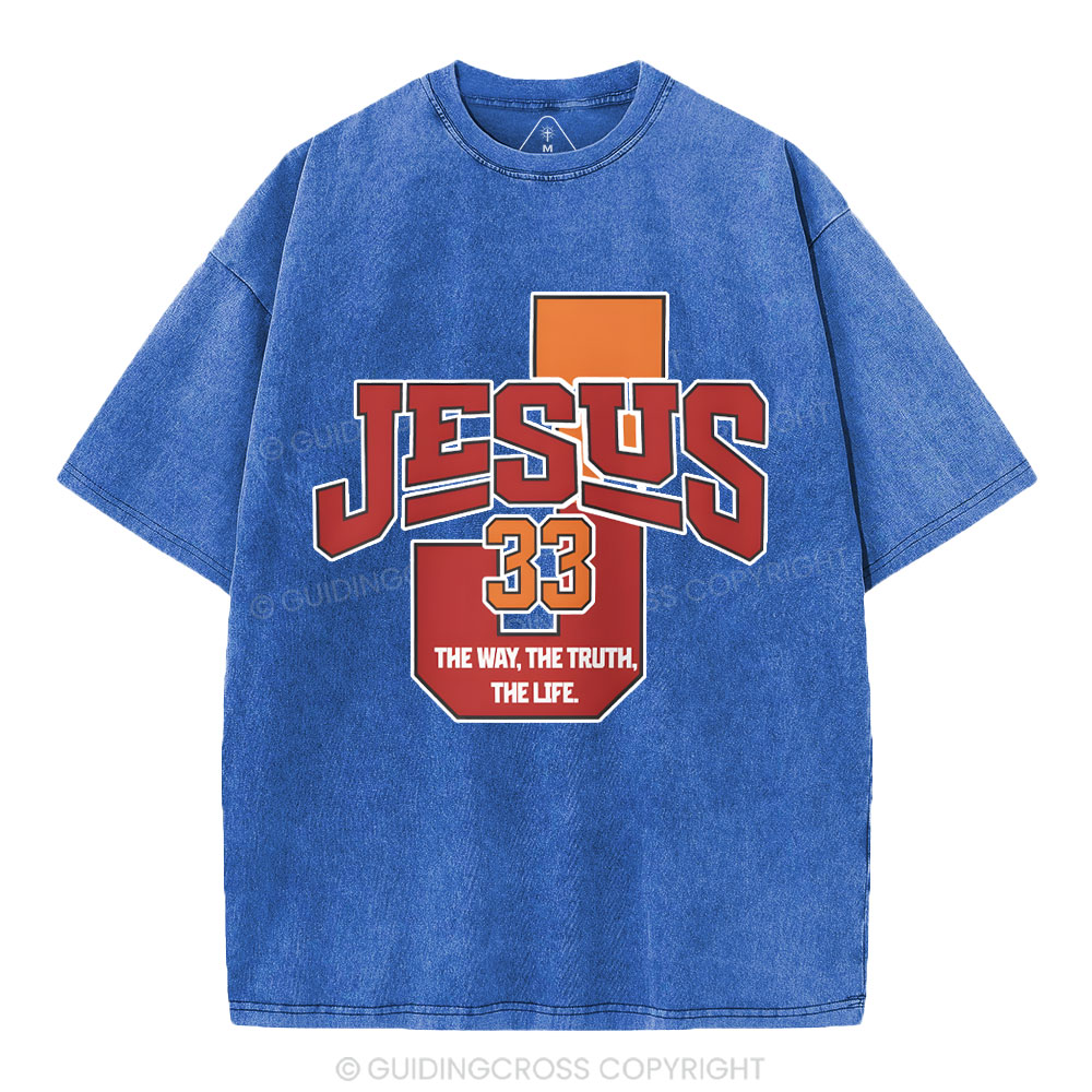 Jesus The Way The Truth Christian Washed T-Shirt
