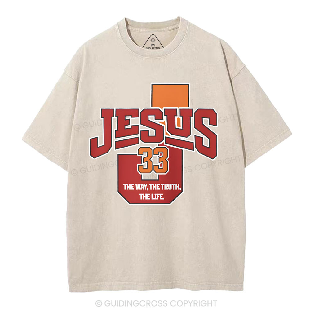 Jesus The Way The Truth Christian Washed T-Shirt