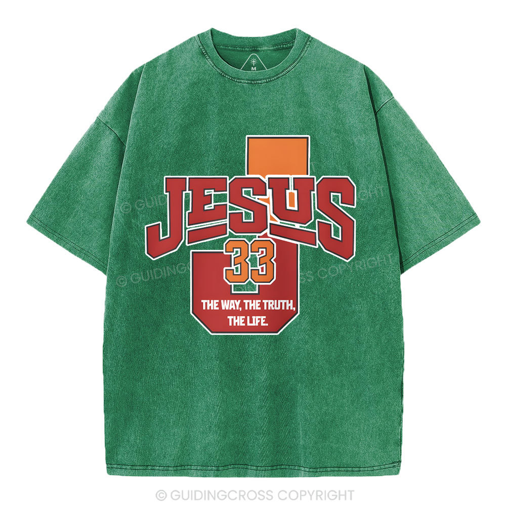 Jesus The Way The Truth Christian Washed T-Shirt