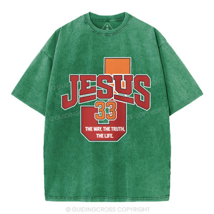 Jesus The Way The Truth Christian Washed T-Shirt