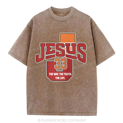 Jesus The Way The Truth Christian Washed T-Shirt
