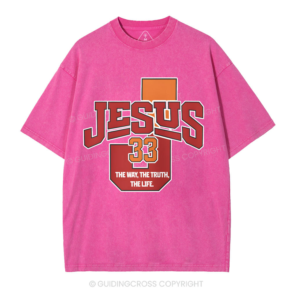 Jesus The Way The Truth Christian Washed T-Shirt