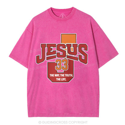 Jesus The Way The Truth Christian Washed T-Shirt