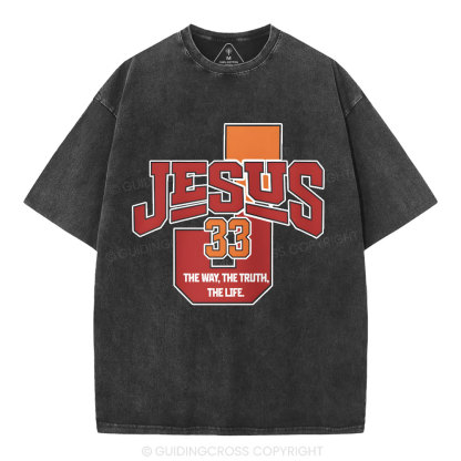 Jesus The Way The Truth Christian Washed T-Shirt