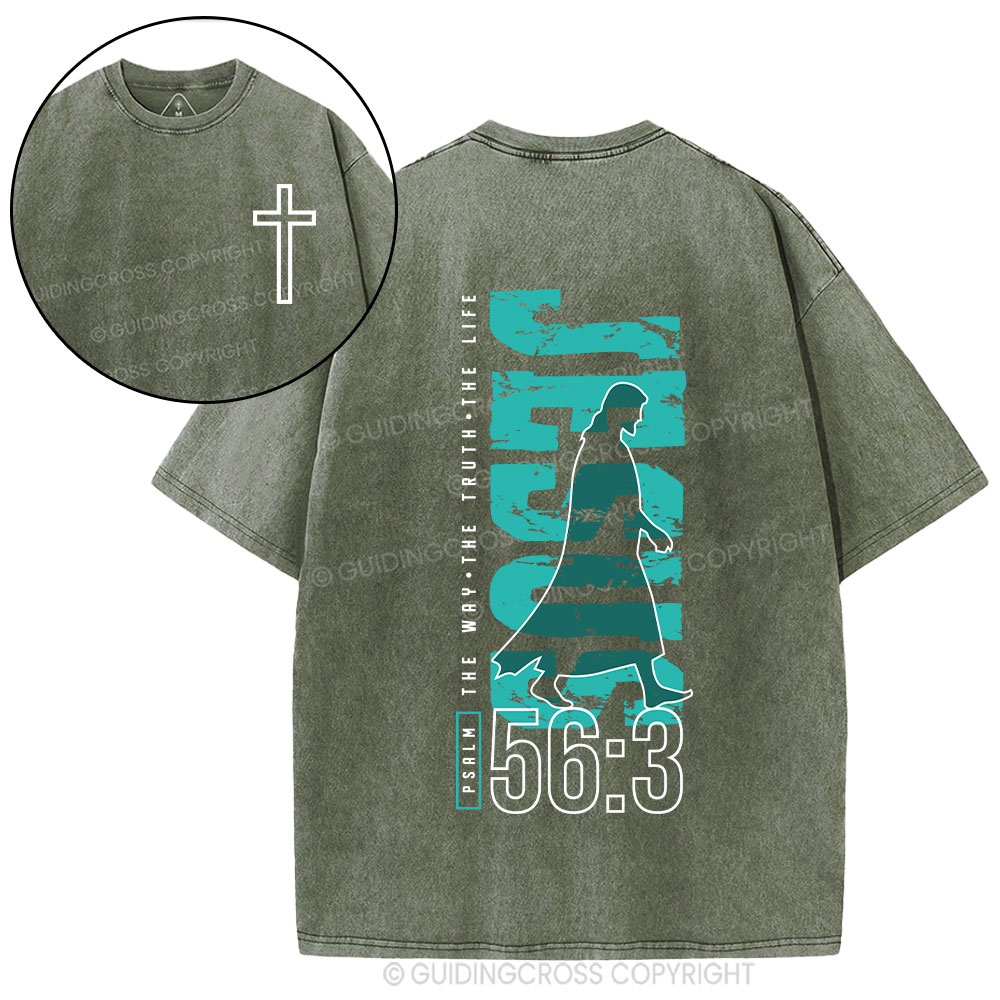 Jesus The Way The Truth The Life Christian Washed T-Shirt