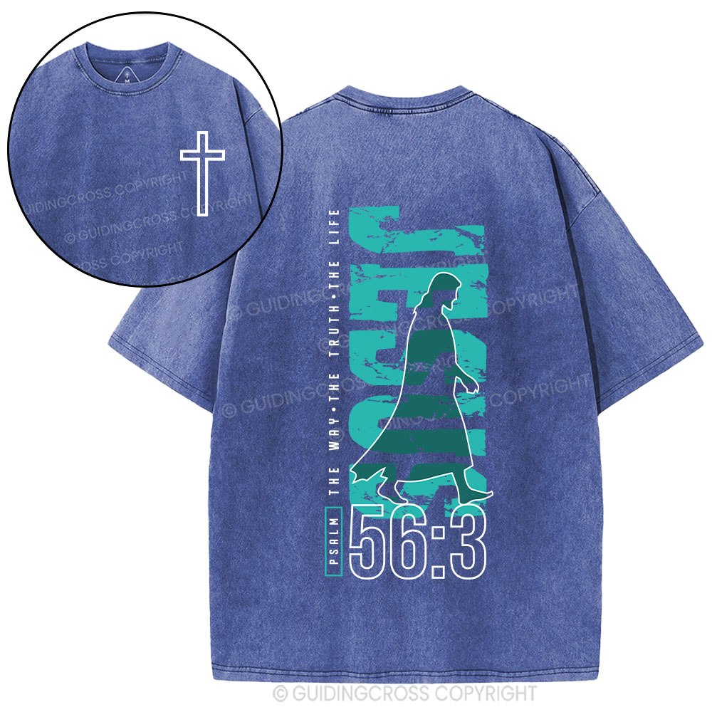 Jesus The Way The Truth The Life Christian Washed T-Shirt