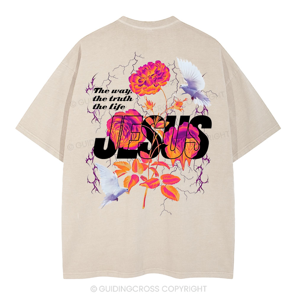 Jesus The Way The Truth The Life Christian Washed T-Shirt