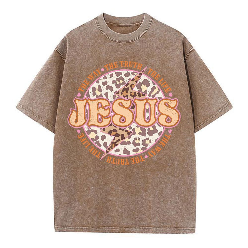 Jesus The Way The Truth The Life Chrsitian Washed T-Shirt Sale-GuidingCross