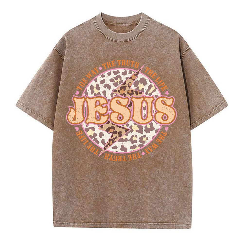 Jesus The Way The Truth The Life Chrsitian Washed T-Shirt Sale-GuidingCross