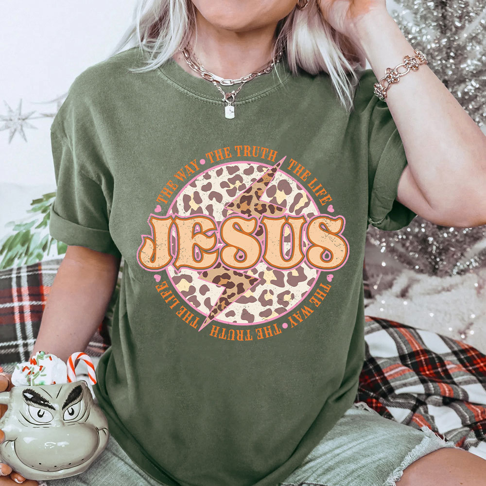 Jesus The Way The Truth The Life Chrsitian Washed T-Shirt