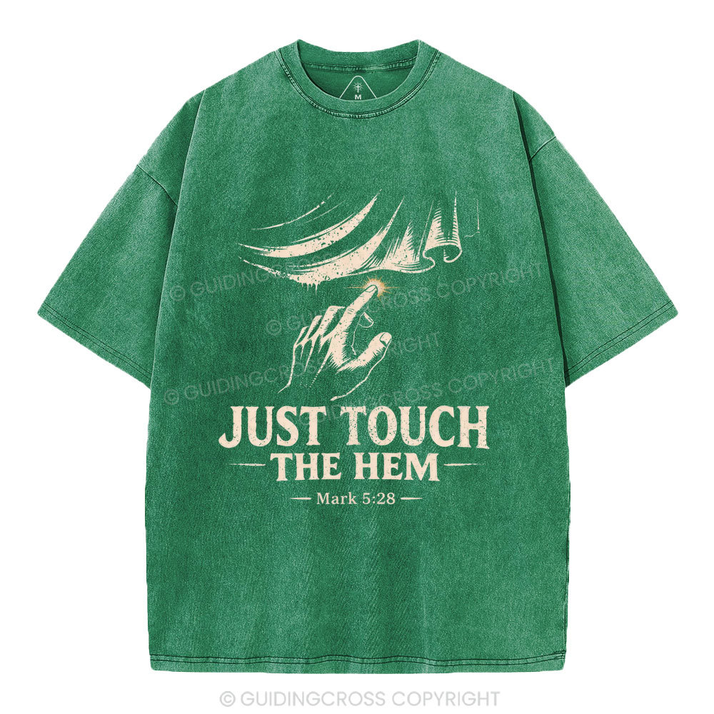 Jesus Touch The Hem Christian Washed T-Shirt