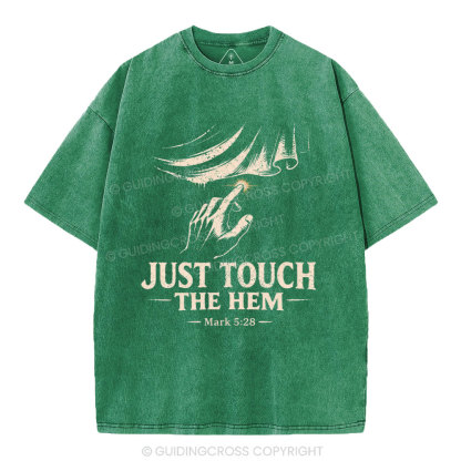 Jesus Touch The Hem Christian Washed T-Shirt