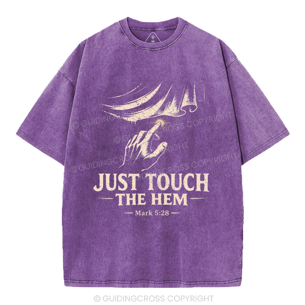 Jesus Touch The Hem Christian Washed T-Shirt