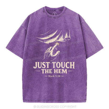 Jesus Touch The Hem Christian Washed T-Shirt