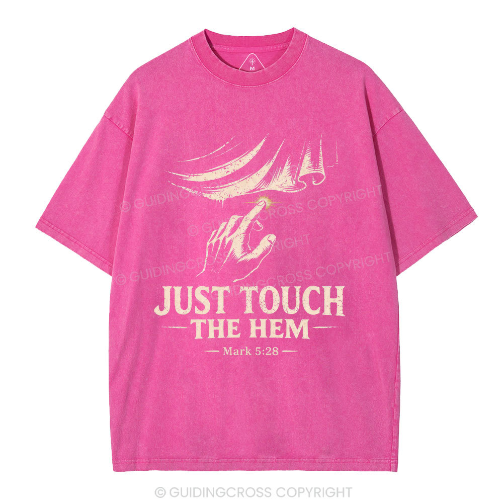 Jesus Touch The Hem Christian Washed T-Shirt