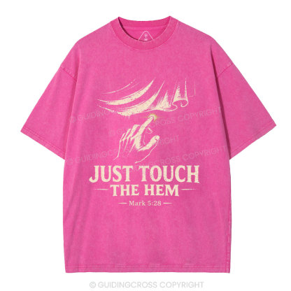 Jesus Touch The Hem Christian Washed T-Shirt