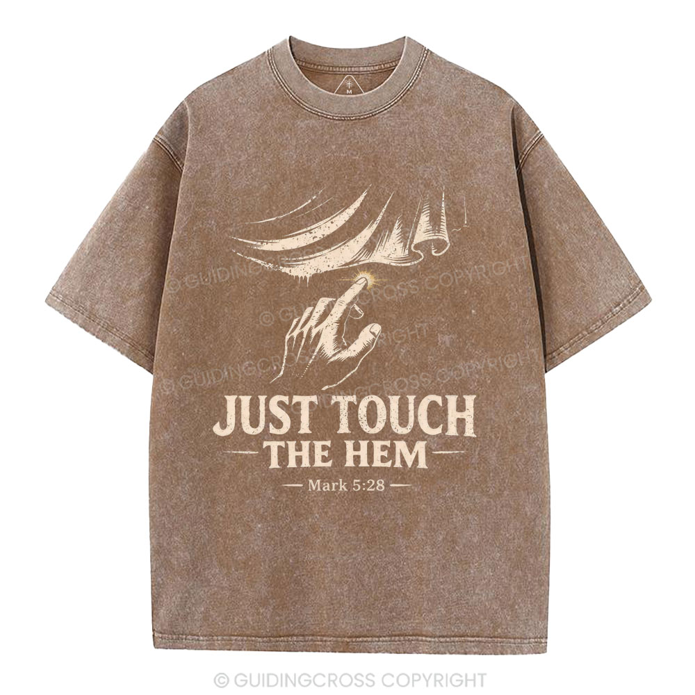 Jesus Touch The Hem Christian Washed T-Shirt