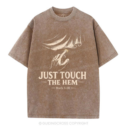 Jesus Touch The Hem Christian Washed T-Shirt