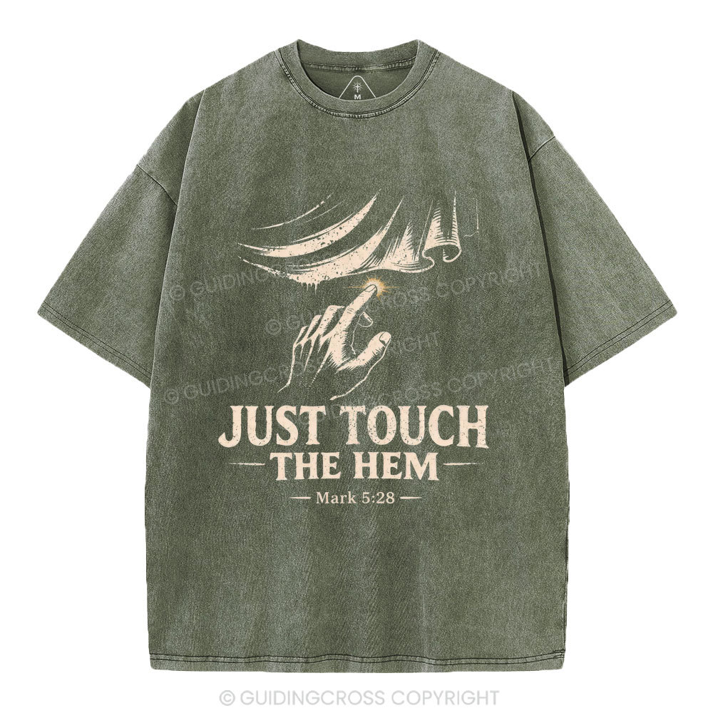 Jesus Touch The Hem Christian Washed T-Shirt