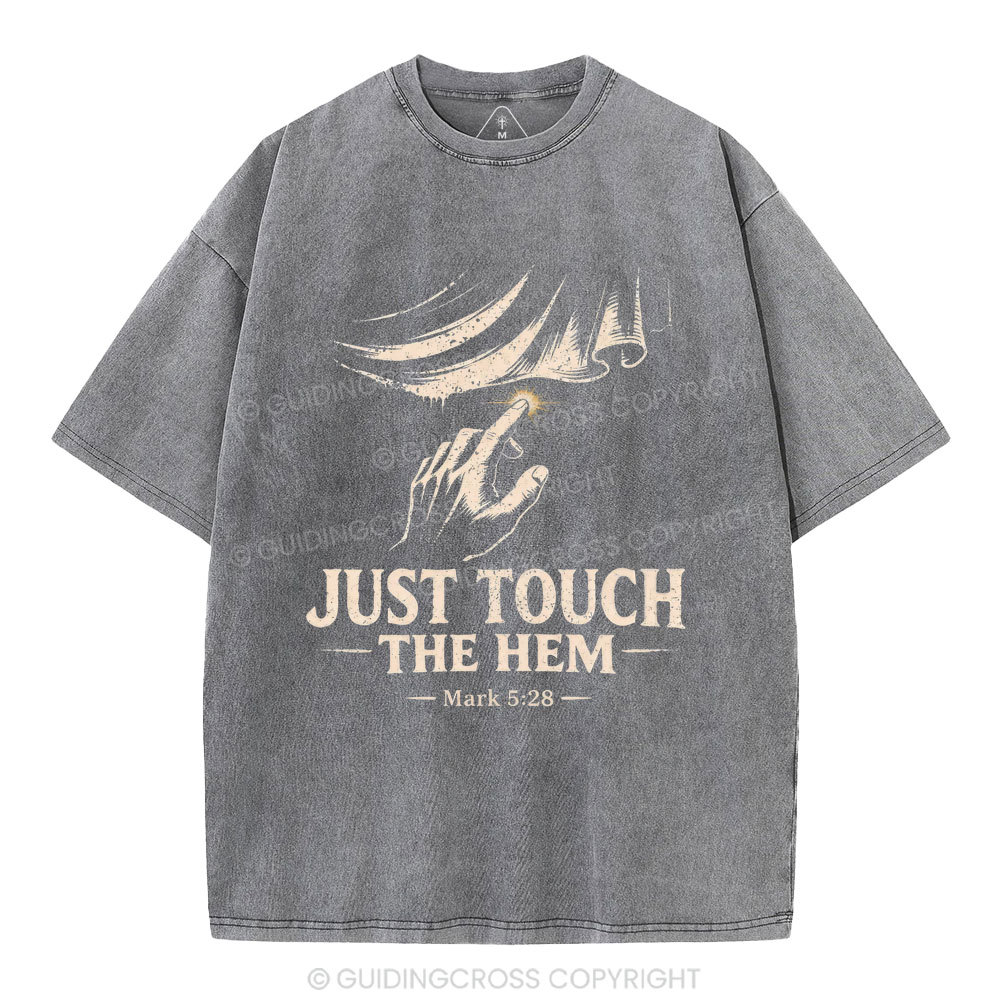 Jesus Touch The Hem Christian Washed T-Shirt