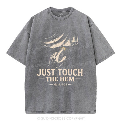 Jesus Touch The Hem Christian Washed T-Shirt