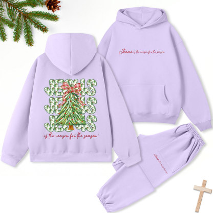 Jesus Tree Christian Christmas Premium Fleece Hoodie Set