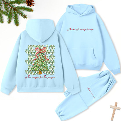 Jesus Tree Christian Christmas Premium Fleece Hoodie Set