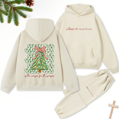Jesus Tree Christian Christmas Premium Fleece Hoodie Set