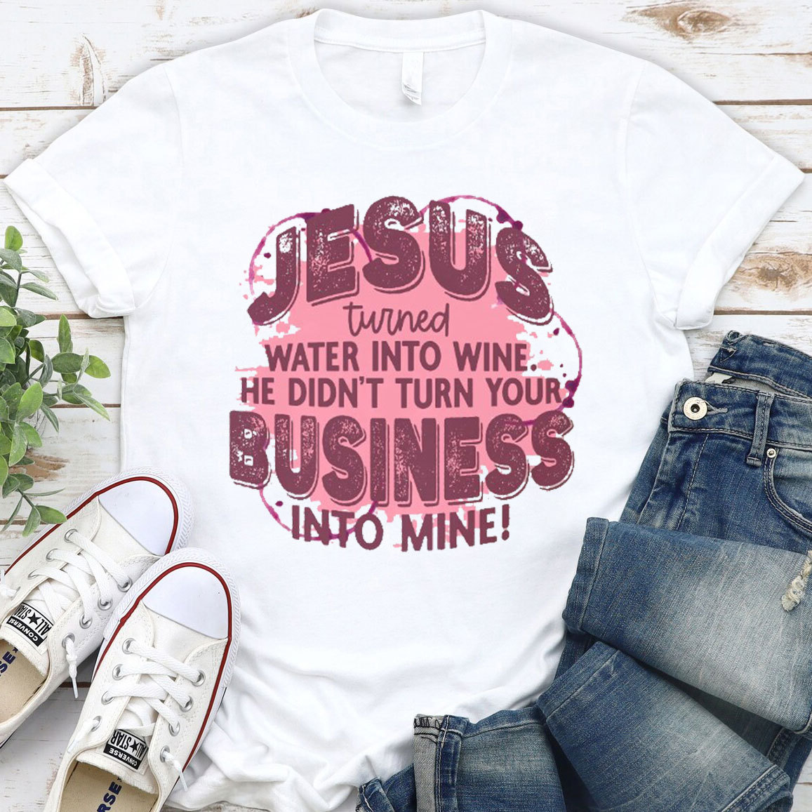 Jesus Turned Water In The Wine Christian T-Shirt