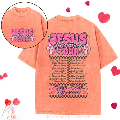 Jesus Valentine's  Tour Christian Washed T-Shirt