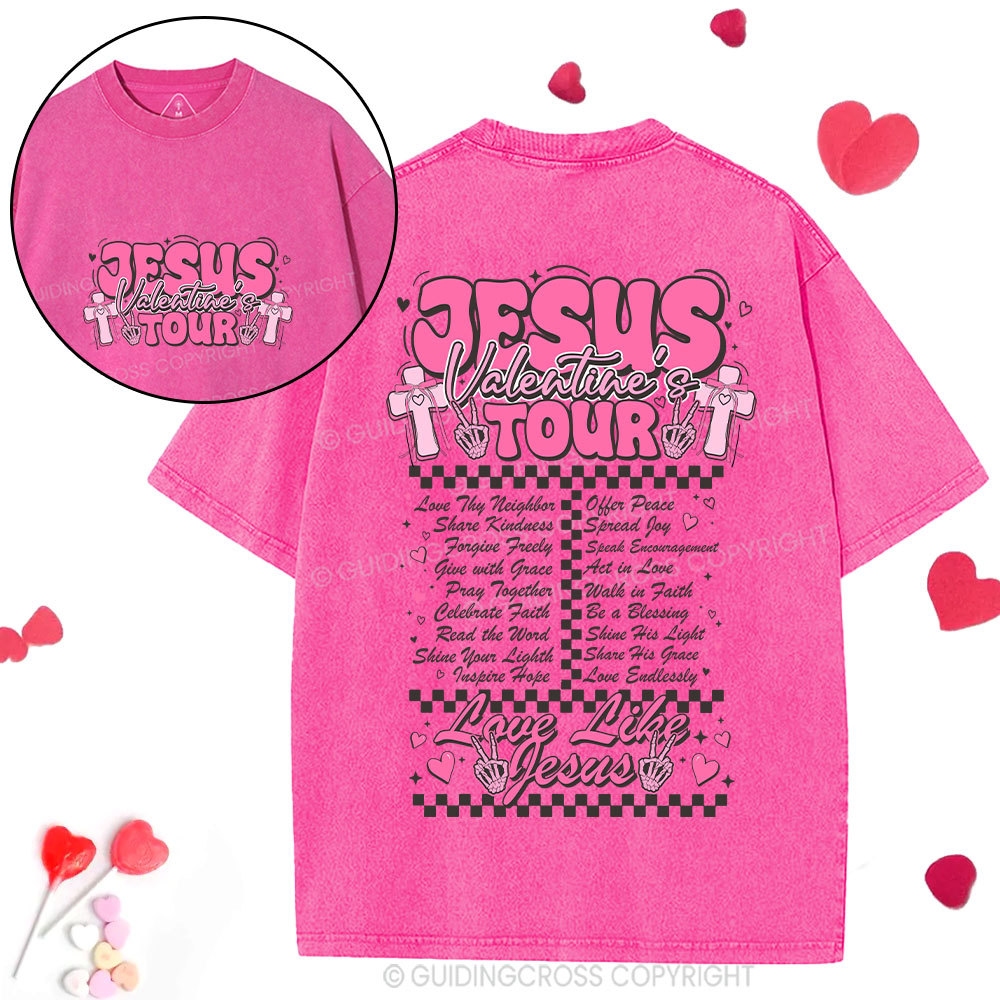 Jesus Valentine's  Tour Christian Washed T-Shirt