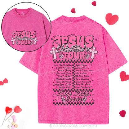 Jesus Valentine's  Tour Christian Washed T-Shirt