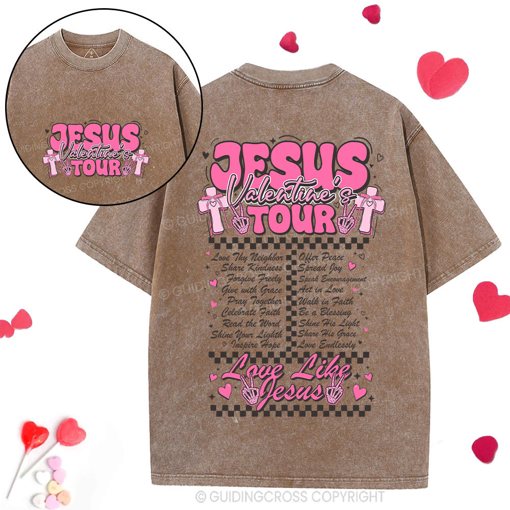 Jesus Valentine's  Tour Christian Washed T-Shirt