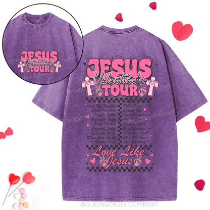 Jesus Valentine's  Tour Christian Washed T-Shirt