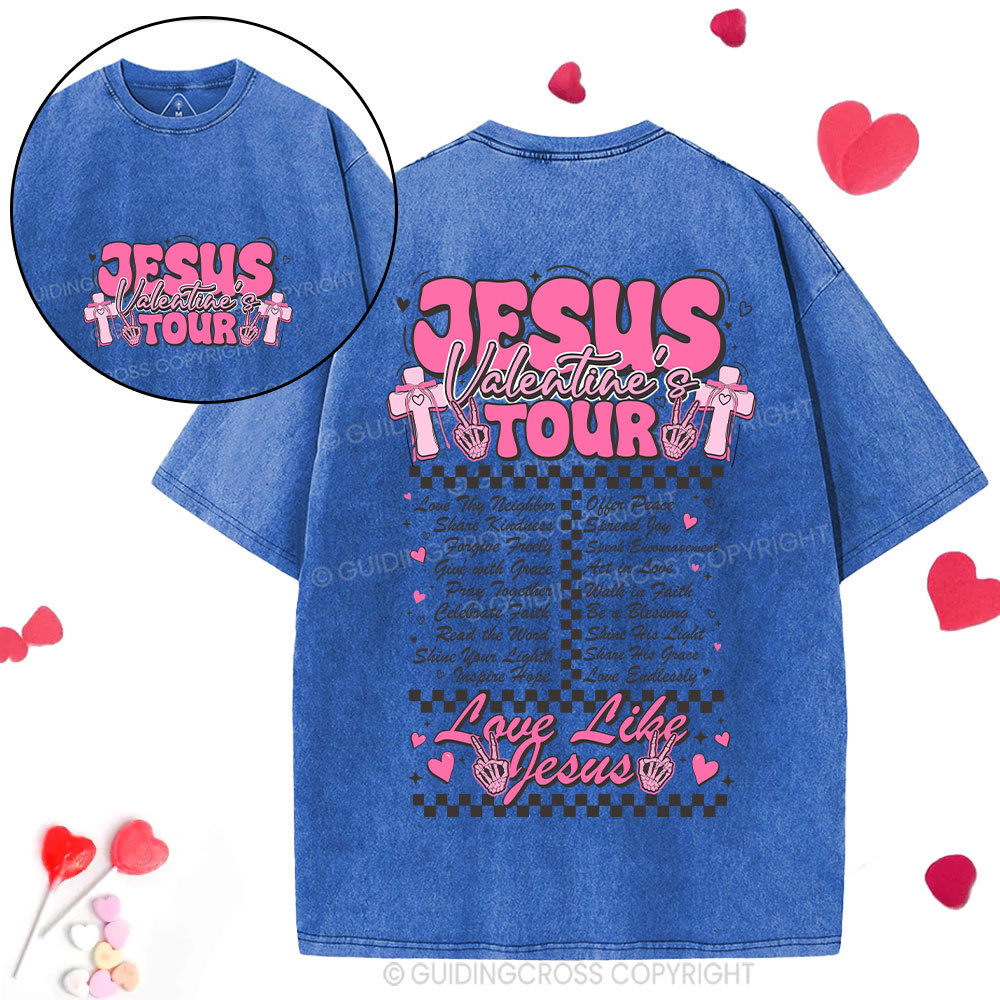 Jesus Valentine's  Tour Christian Washed T-Shirt