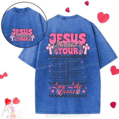 Jesus Valentine's  Tour Christian Washed T-Shirt