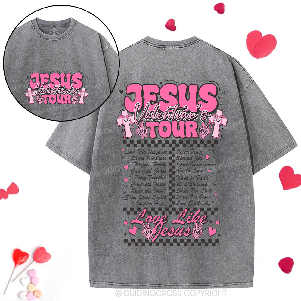 Jesus Valentine's  Tour Christian Washed T-Shirt