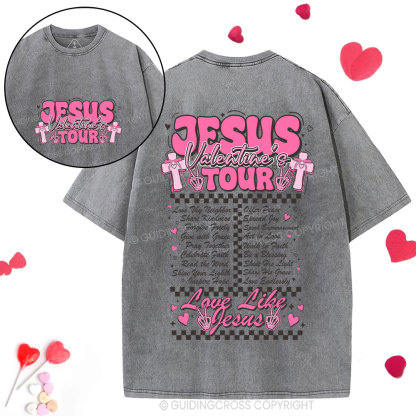 Jesus Valentine's  Tour Christian Washed T-Shirt