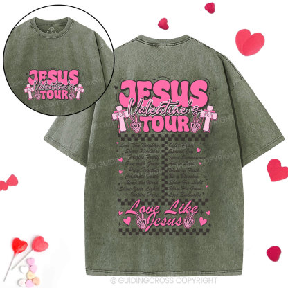 Jesus Valentine's  Tour Christian Washed T-Shirt