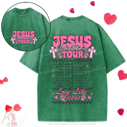 Jesus Valentine's  Tour Christian Washed T-Shirt
