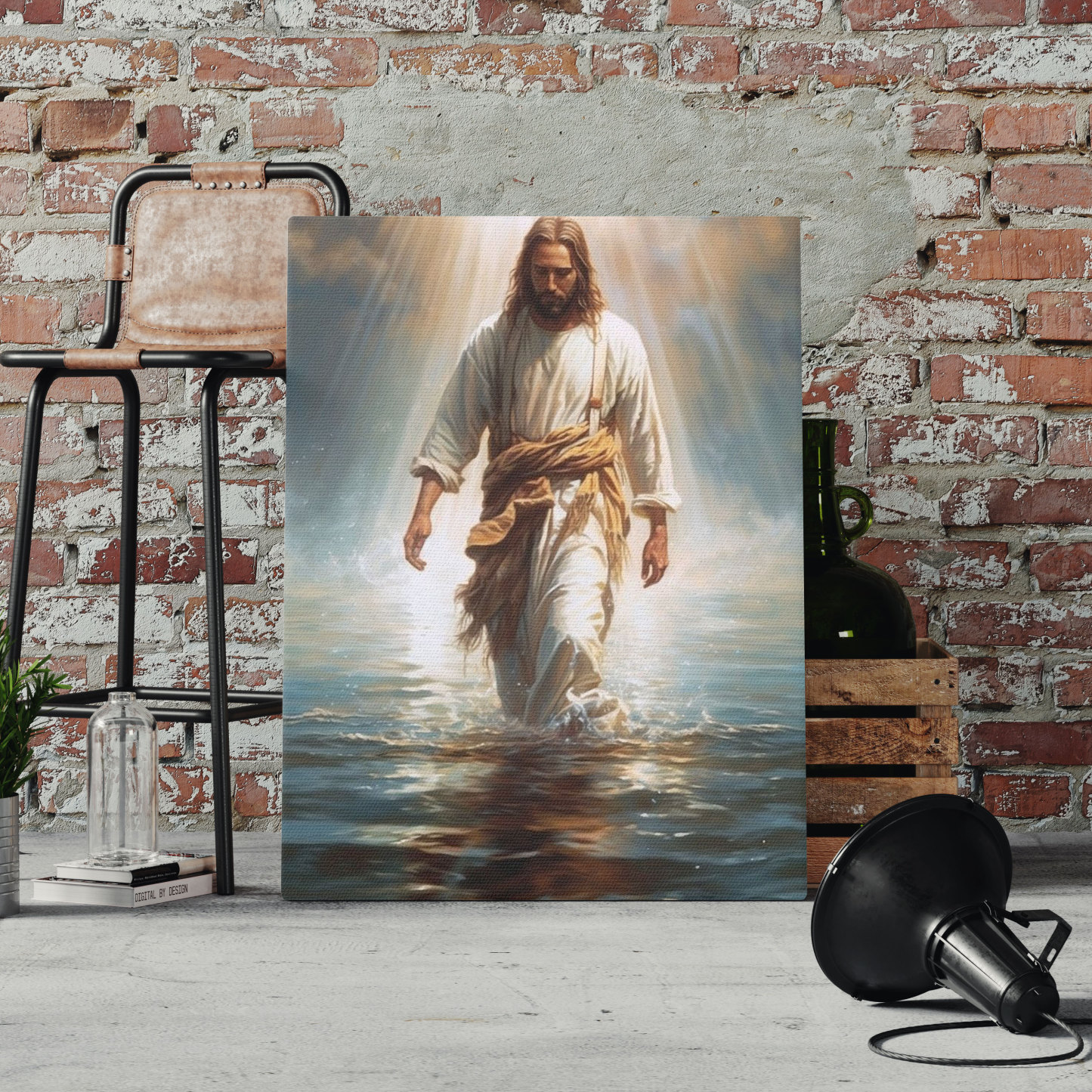 Jesus Walking On Water Christian Canvas Wall Art